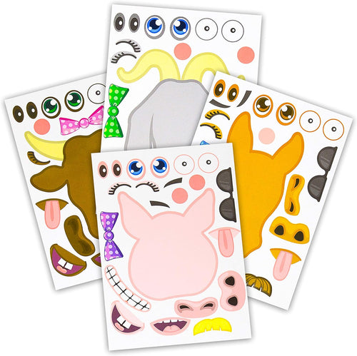 24 Make A Barnyard Farm Animal Stickers - Great Zoo Themed Birthday Party Favors - Fun Craft Project for Children 3+ - Let Your Kids Get Creative & Design Their Favorite Animal Sticker!