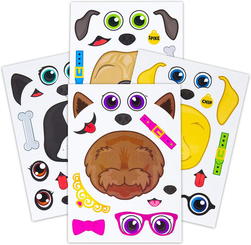 24 Make A Dog Stickers for Kids - Great for Birthday Party Favors - Fun Craft Project for Children 3+ - Let Your Kids Get Creative & Design Their Favorite Puppy Stickers